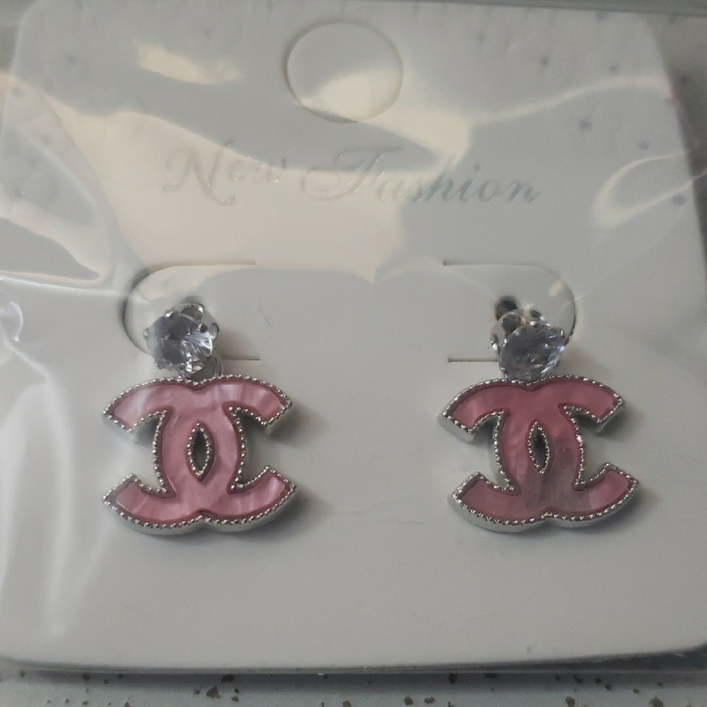 Pink And Silver Earrings